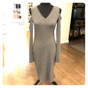 Bailey44 jersey gray cold shoulder dress